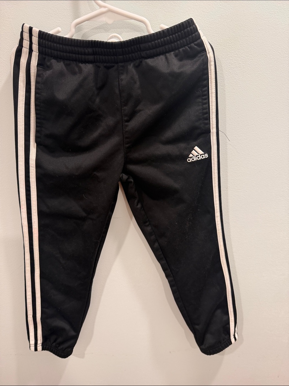 adidas Black Jogger Pants with White Stripes